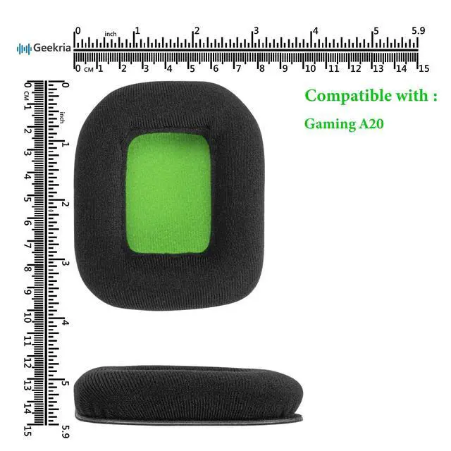 Alt view image 6 of 6 - Comfort Velour Replacement Ear Pads Compatible with Astro Gaming A20 Headphones, Ear Cushions (Black Green)