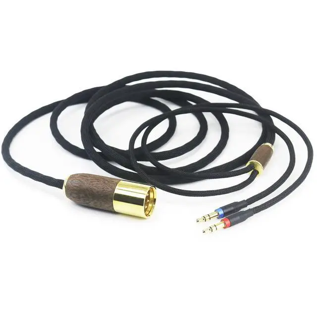 Alt view image 5 of 7 - 4-pin XLR Balanced Cable Compatible with Hifiman Sundara, Ananda, Arya, HE400SE, HE4XX, Edition XS Headphone Dual 3.5mm Male 6N OCC Copper Silver Plated Cord Walnut Wood Shell 6.6ft