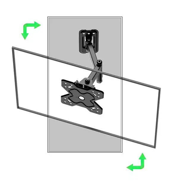 Alt view image 4 of 6 - PL-112 Landscape to Portrait Vertical Rotation Full Motion TV Monitor Wall Mount Bracket for Most 13" to 32" Flat Screen TV | Wall Mount for Echo Show 15