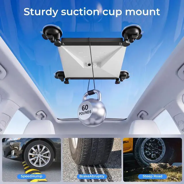 Alt view image 4 of 7 - for Starlink Mini Mount, for Starlink Mini Suction Cup Mount for Car Sunroof Window, Strong Vacuum Base, Stable Signal, Tool-Free Installation, for Starlink Mini Accessories for Cars, RV, Boats, Black