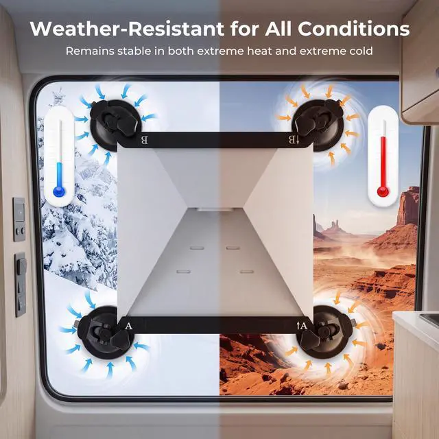 Alt view image 6 of 7 - for Starlink Mini Mount, for Starlink Mini Suction Cup Mount for Car Sunroof Window, Strong Vacuum Base, Stable Signal, Tool-Free Installation, for Starlink Mini Accessories for Cars, RV, Boats, Black