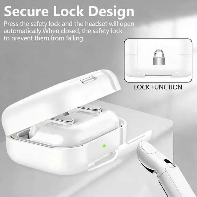 Alt view image 4 of 7 - Compatible with Galaxy Buds 4 & Galaxy Buds 4 Pro (2026) with Phone Stand, TPU Hard Shell Transparent Cover for Samsung Buds 4 Pro for Women with Keychain (White)