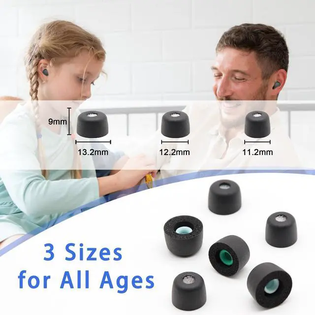 Alt view image 2 of 7 - 3 Pairs Memory Foam Eartips Ear Buds for Sony WF-1000XM6 & WF-1000XM5, Ear Tips Replacement Sony Ear Piece Foam Tips for WF-1000XM5/XM6 Fit Charging Case(Matt Surface, SML)
