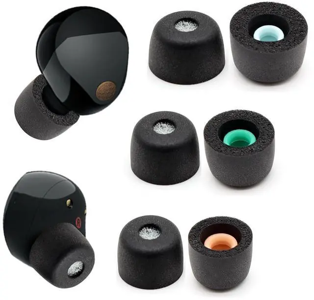 Main image of 3 Pairs Memory Foam Eartips Ear Buds for Sony WF-1000XM6 & WF-1000XM5, Ear Tips Replacement Sony Ear Piece Foam Tips for WF-1000XM5/XM6 Fit Charging Case(Matt Surface, SML)