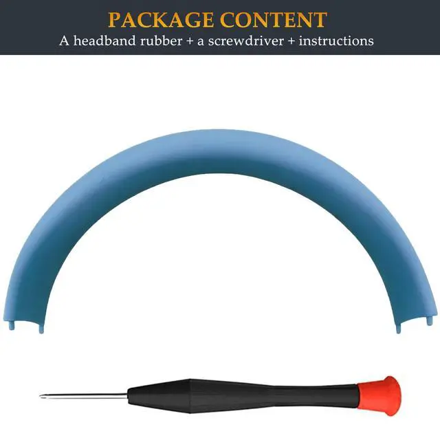Alt view image 6 of 7 - Beat Solo 4 Headband Cushion Same as the Stock Headband Rubber Replacement Part Repair Kit Compatible with Beats Solo 4 and Solo 3 (A1796) Headphones (Slate Blue)