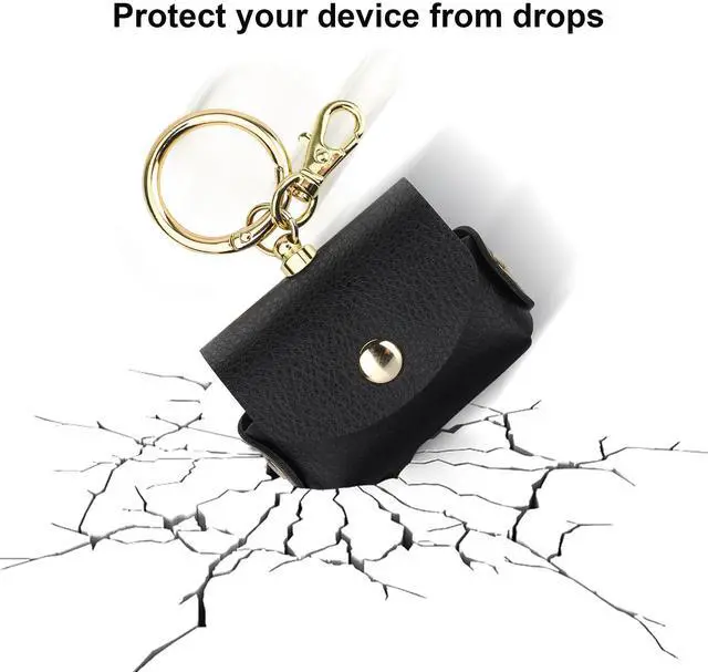 Alt view image 6 of 7 - Case for AirPods Pro AirPods 3 Charging Case, Soft Leather Protective Cover with Keychain Clip Ring Loop for Air Pods Pro 1st (2019) / Air Pods Pro 2nd (2022) / Air Pods 3 Men Women (Black)