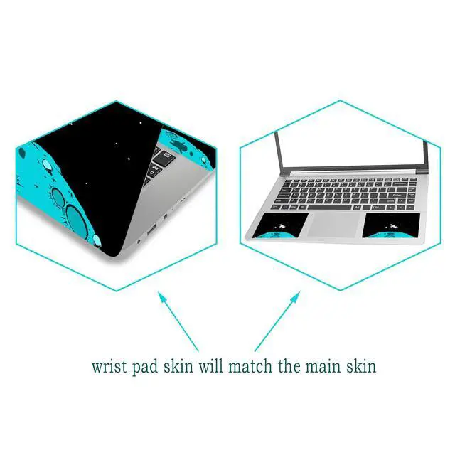 Alt view image 2 of 7 - Laptop Skin Sticker Decal, 12" 13" 13.3" 14" 15" 15.4" 15.6" Laptop Vinyl Sticker Skin Cover Art Protector Notebook PC (2 Wrist Pad Skins Included), Decorative Waterproof Removable, Space Alien 2025