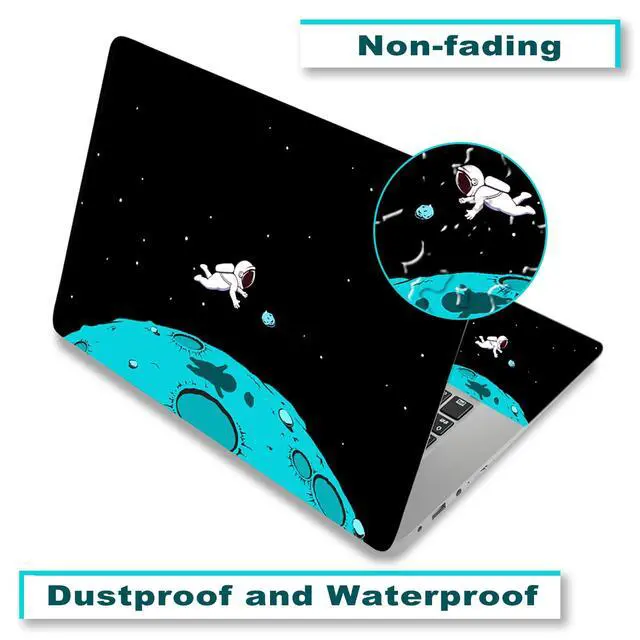 Alt view image 4 of 7 - Laptop Skin Sticker Decal, 12" 13" 13.3" 14" 15" 15.4" 15.6" Laptop Vinyl Sticker Skin Cover Art Protector Notebook PC (2 Wrist Pad Skins Included), Decorative Waterproof Removable, Space Alien 2025