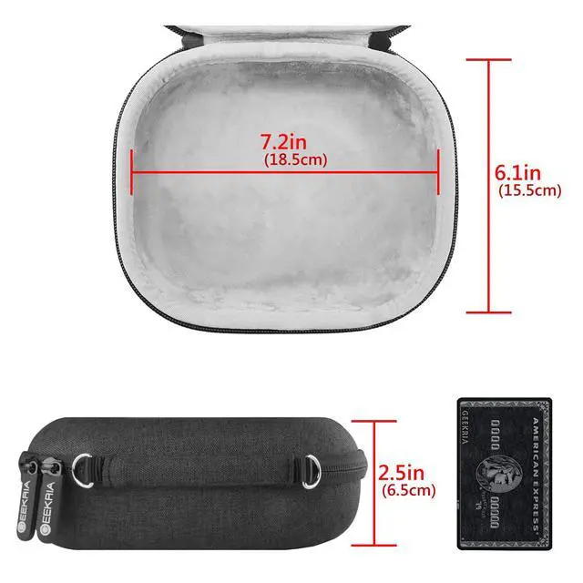 Alt view image 4 of 6 - Shield Headphones Case Compatible with Sennheiser PXC 550-II Wireless, PXC 550, PXC 480, Replacement Hard Shell Travel Carrying Bag with Cable Storage (Dark Grey)