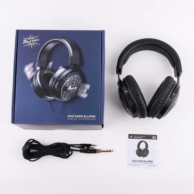 Alt view image 5 of 6 - Kiwi Ears Ellipse Studio-Grade Open Back Over-Ear Headphones | Speaker-like Natural Tuning, PU+PEK Composite Diaphragm, with Detachable Cable, 3.5mm & 6.35mm Dual Plugs for Studio Use