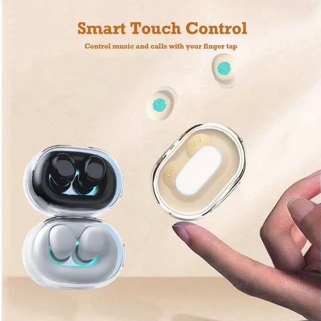 Alt view image 6 of 6 - Mini Invisible Small Bluetooth Earbuds Sleeping for Small Ears Low Profile Tiny Hidden Discreet Smallest Earbuds for Work Sleep Ear Buds Invisible Headphones Buds