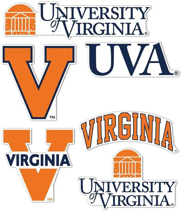 Main image of Virginia Cavaliers Sticker Car Decal (T2-4) | Officially Licensed UVA University of Virginia Vinyl Decal Sticker for Laptops, Water Bottles, Cars, Windows & Scrapbooks