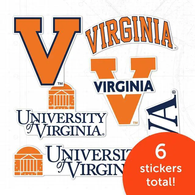Alt view image 4 of 6 - Virginia Cavaliers Sticker Car Decal (T2-4) | Officially Licensed UVA University of Virginia Vinyl Decal Sticker for Laptops, Water Bottles, Cars, Windows & Scrapbooks