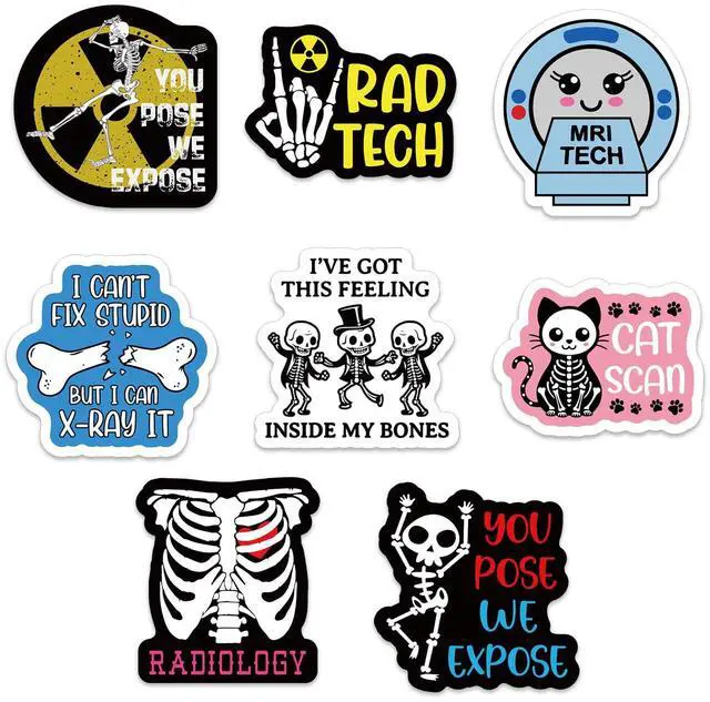 Main image of 80 Pcs Funny Radiology Nurse Stickers 2'' Appreciation Gifts Stickers for X-ray Radiology Nurse Doctor Student Assistant Medical Work Accessories Decals for Waterbottle Laptop Luggage Window