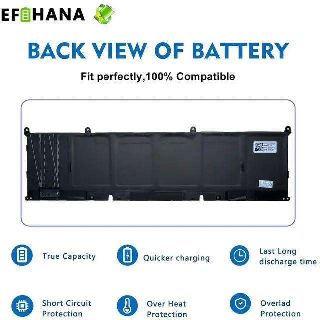 Alt view image 7 of 7 - P0FWH 90Wh Laptop Battery Replacement for Dell Alienware M16 R2 Inspiron 16 Plus 7640/16 7620 7630 7640 2-in-1 Series 0M9DG0 M9DG0 POFWH HGJCY 11.7V 7692mAh