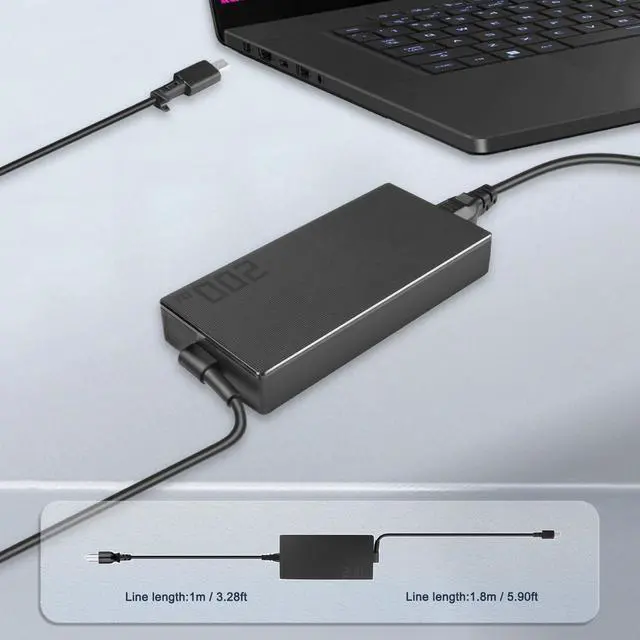 Alt view image 5 of 7 - 200W Charger for ASUS ROG Zephyrus G14 G16 TUF A14 ROG Flow Z13 PX13 | GA403 GA403GM GA403UM GA403WR GA605 GA605WI GA605WV GU605CM GU605CP FA401EA FA401GM HN7306EA GZ302EA ADP-200JB K A20-200P1A