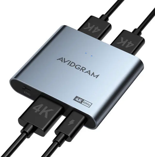 Main image of HDMI Splitter 1 in 2 Out 4K 60Hz 4:4:4, HDMI 2 Port Splitter with Auto, Copy, and Downscaler Mode for Dual Identical Display Support 1080p 120Hz HDR10, Compatible with PS4 Pro, Xbox, PS5