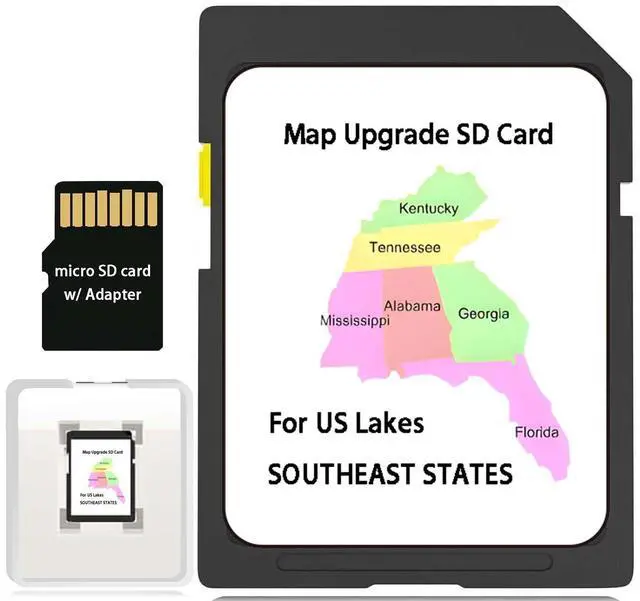 Main image of Map SD Card for Fish Finders Southeast Lakes fit for Helix G3/G3N | SPOT ACTIVE FISH AREAS FAST,Provides exceptional map performance and customizable color palettes