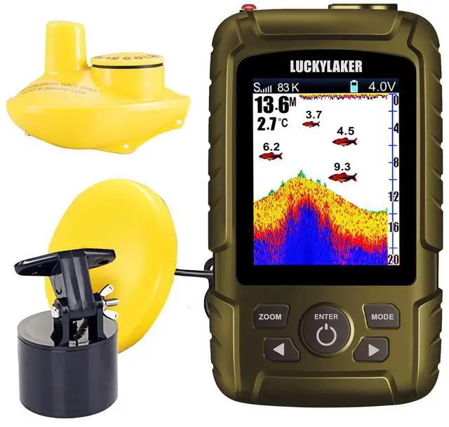 Main image of Water Handheld Fish Finder Boat Sonar Wireless Fish Finders Waterproof Portable Display Depth Finders Transducer Sea Ice Fishing