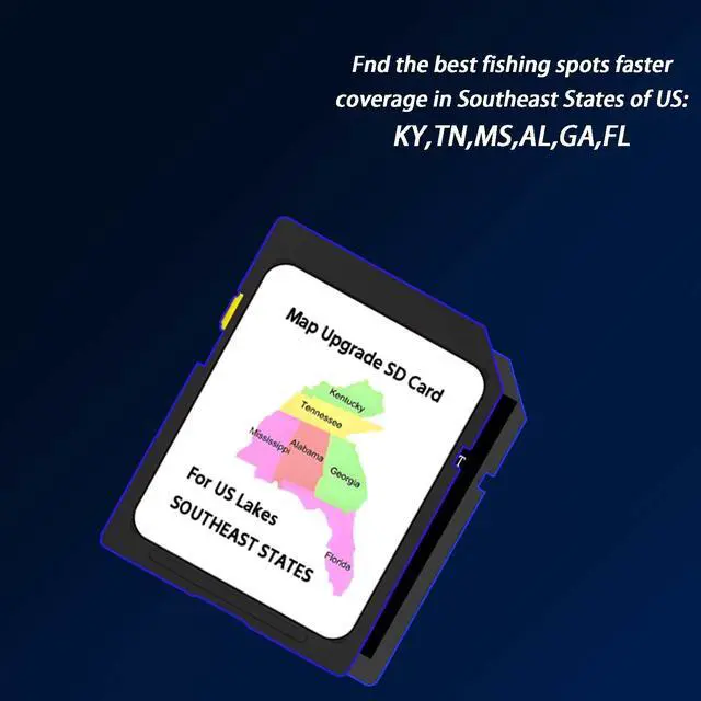 Alt view image 4 of 4 - Map SD Card for Fish Finders Southeast Lakes fit for Helix G3/G3N | SPOT ACTIVE FISH AREAS FAST,Provides exceptional map performance and customizable color palettes