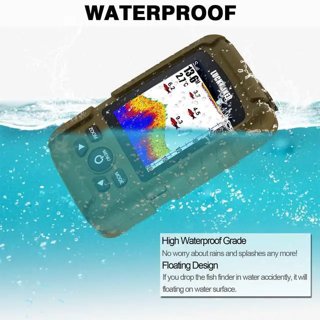 Alt view image 2 of 7 - Water Handheld Fish Finder Boat Sonar Wireless Fish Finders Waterproof Portable Display Depth Finders Transducer Sea Ice Fishing