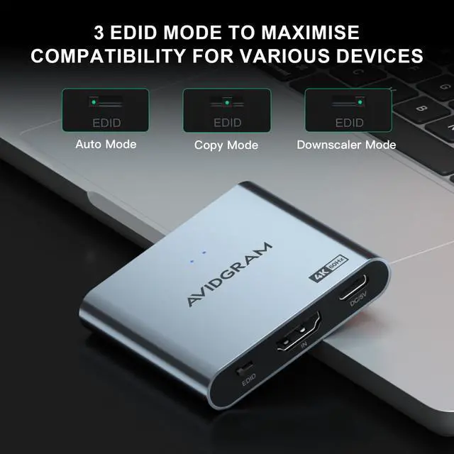 Alt view image 4 of 7 - HDMI Splitter 1 in 2 Out 4K 60Hz 4:4:4, HDMI 2 Port Splitter with Auto, Copy, and Downscaler Mode for Dual Identical Display Support 1080p 120Hz HDR10, Compatible with PS4 Pro, Xbox, PS5