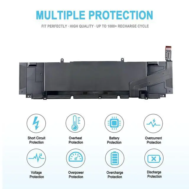 Alt view image 3 of 7 - 97Wh XG4K6 Replacement Laptop Battery for Dell XPS 9700 9710 9720 9730 Precision 5750 5760 5770 Series P92F P92F001 P92F002 P92F003 5XJ6R 01RR3 KVPMY KRDHV F8CPG 0YY3V 451-BCQL 11.4V 6-Cell