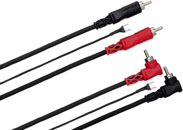 Alt view image 2 of 6 - CRA-203DJ Stereo Interconnect, Dual RCA to Dual Right-angle RCA with Ground Wire, 9.8 Feet