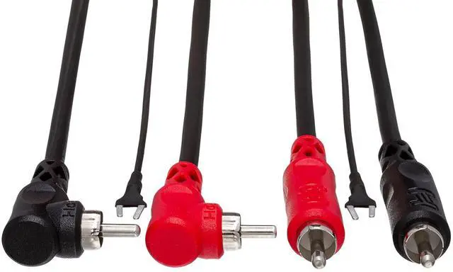 Alt view image 4 of 6 - CRA-203DJ Stereo Interconnect, Dual RCA to Dual Right-angle RCA with Ground Wire, 9.8 Feet