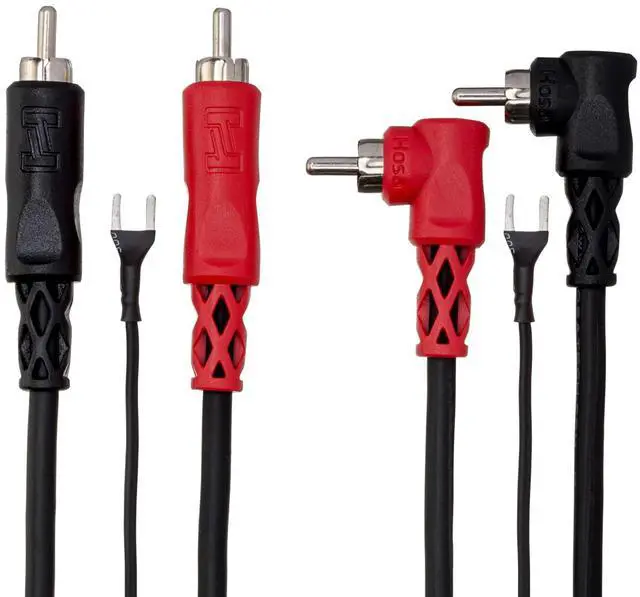 Alt view image 3 of 6 - CRA-203DJ Stereo Interconnect, Dual RCA to Dual Right-angle RCA with Ground Wire, 9.8 Feet