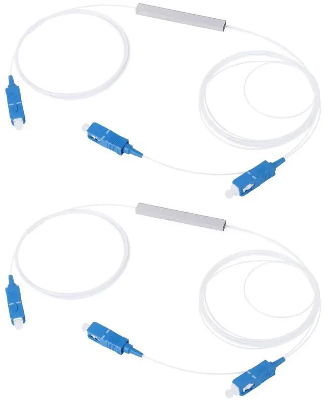 Main image of SC UPC 1×2 Singlemode PLC Fiber Optic Splitter 1:2 0.9mm G657A1 Fiber Pigtail for Fiber Optical Communication System (2-Pack)