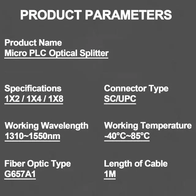 Alt view image 6 of 7 - SC UPC 1×2 Singlemode PLC Fiber Optic Splitter 1:2 0.9mm G657A1 Fiber Pigtail for Fiber Optical Communication System (2-Pack)