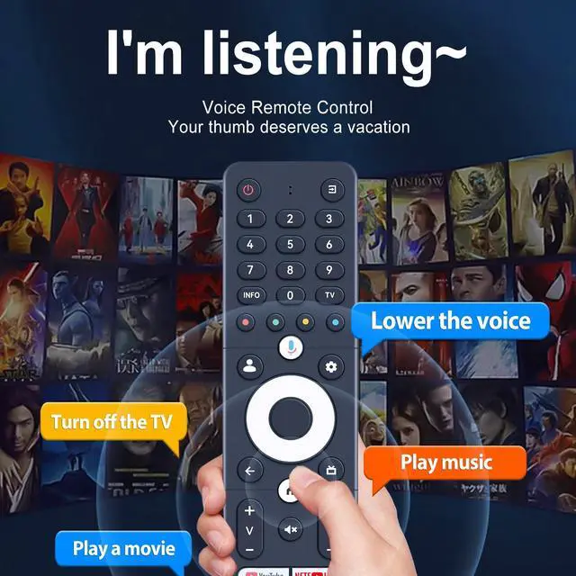 Alt view image 3 of 7 - New SRC-4020-01 Voice Remote Control Replacement Fit for Vision Caixun SANSUI Thomson SMART TECH Voice LCD TV