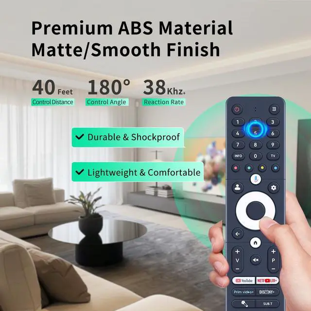 Alt view image 5 of 7 - New SRC-4020-01 Voice Remote Control Replacement Fit for Vision Caixun SANSUI Thomson SMART TECH Voice LCD TV