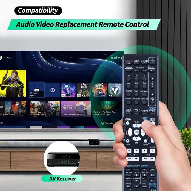 Alt view image 2 of 7 - AXD7586 New Remote Control Replacement for Pioneer VSX-520-S VSX-1121 VSX-D514-S VSX-31 7.1-Channel AV A/V Receiver System=