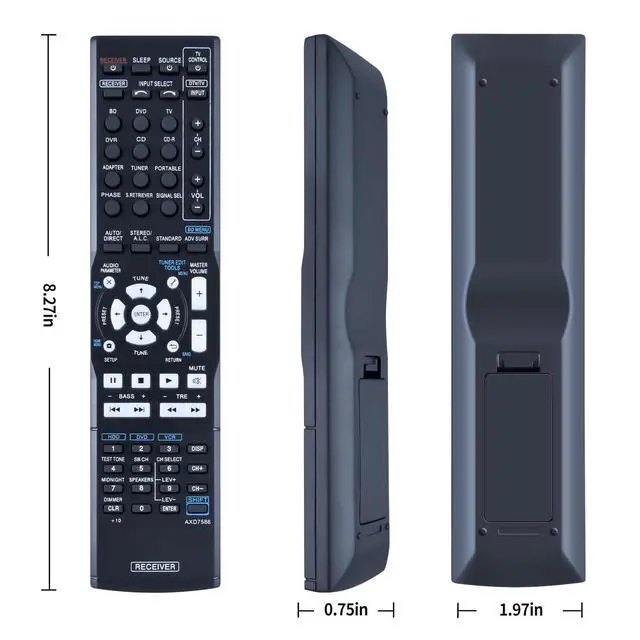 Alt view image 7 of 7 - AXD7586 New Remote Control Replacement for Pioneer VSX-520-S VSX-1121 VSX-D514-S VSX-31 7.1-Channel AV A/V Receiver System=