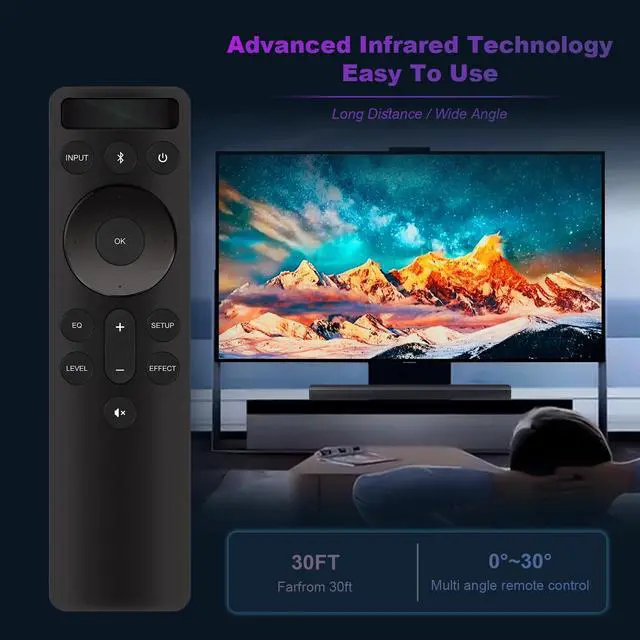 Alt view image 7 of 7 - Replaced Remote Compatible with VIZIO Sound Bar V51x-J6 SB3241n-H6 P514a-H6 | V21-H8R V51-H6 M512a-H6 M51ax-J6 P514a-H6 M51a-H6 Home Theater D210-J