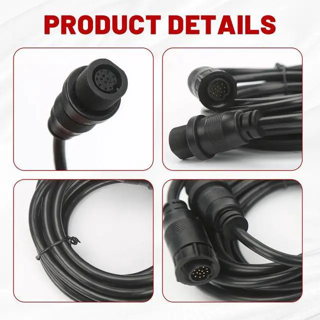 Alt view image 6 of 7 - 14 M360 2DDI Y Transducer Adapter Cable Compatible with MEGA 360 and 2D/MDI Transducers, 14-Pin Y Cable Replace 720108-1