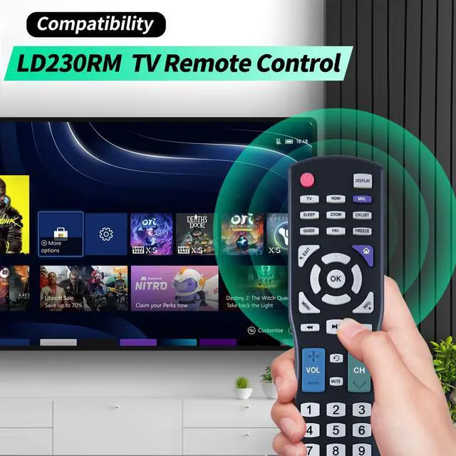 Alt view image 2 of 5 - LD230RM New Replace Remote Control Work for Apex Digital LD230RM LCD LED TV