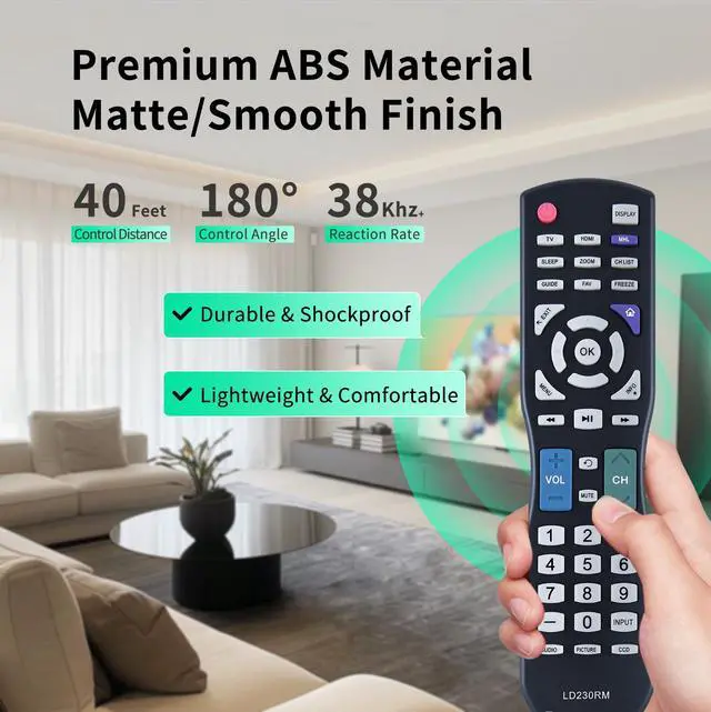 Alt view image 3 of 5 - LD230RM New Replace Remote Control Work for Apex Digital LD230RM LCD LED TV