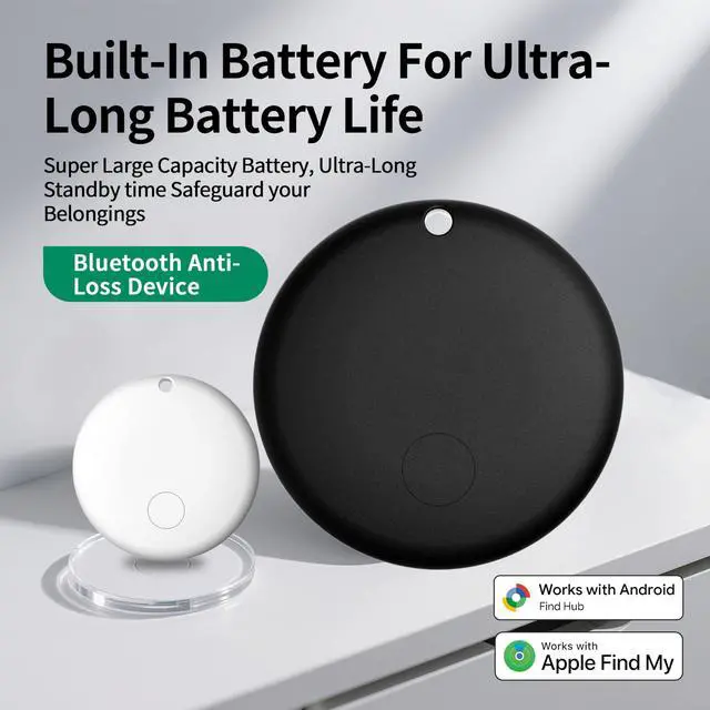 Alt view image 2 of 7 - Dual System Bluetooth Smart Finder Tags 2-Pack for Travel & Daily Commute, Never Lose Keys or Luggage, Compatible with Android & iOS, Anti-Lost with App Alert, Locate Items in Seconds