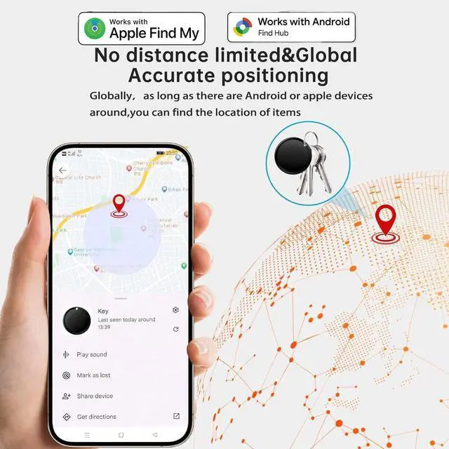 Alt view image 6 of 7 - Dual System Bluetooth Smart Finder Tags 2-Pack for Travel & Daily Commute, Never Lose Keys or Luggage, Compatible with Android & iOS, Anti-Lost with App Alert, Locate Items in Seconds
