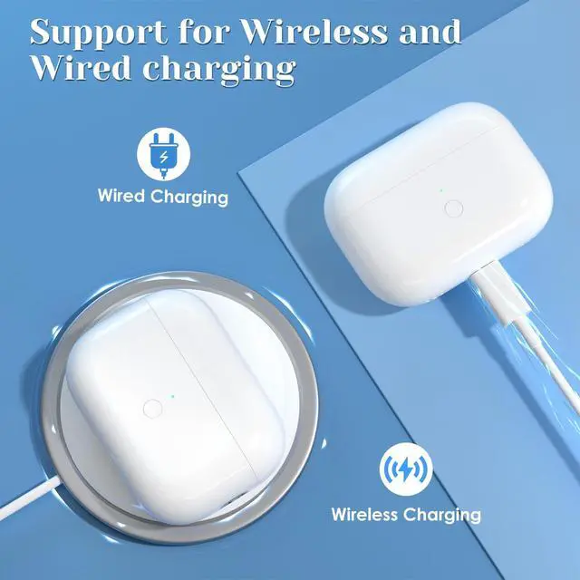 Alt view image 4 of 6 - Compatible for AirPods Pro 1st 2nd Gen Wireless Charging Case, Wireless Charging Case Replacement for Airpod Pro 2 Generation Charging Case with Bluetooth Pairing Sync Button