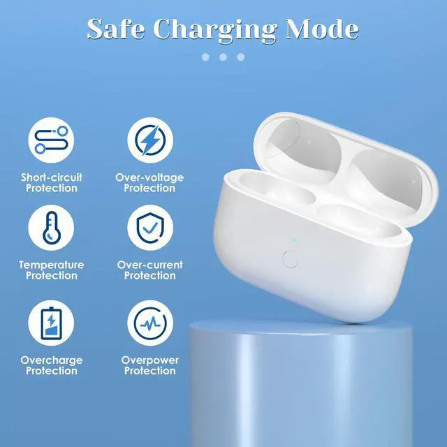 Alt view image 6 of 6 - Compatible for AirPods Pro 1st 2nd Gen Wireless Charging Case, Wireless Charging Case Replacement for Airpod Pro 2 Generation Charging Case with Bluetooth Pairing Sync Button