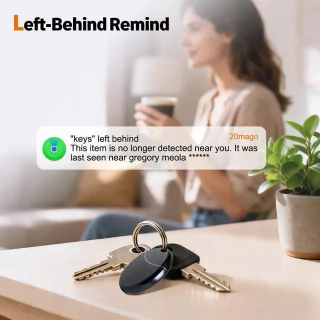 Alt view image 4 of 7 - Tracker Tags-2 Pack Compatible with Apple Find My (iOS Only), Bluetooth Tracker, Smart Keys Finder and Item Locator with Waterproof Case for Keys Wallet Luggage Backpack, Two Black