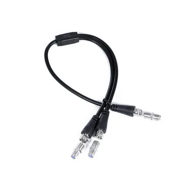 Alt view image 2 of 5 - F Type Coax Cable Splitter F Male to F Dual Male Cable 75Ohm for Connection, TV, Satellite Receiver (with 3 F Female adapters) 2 Pack