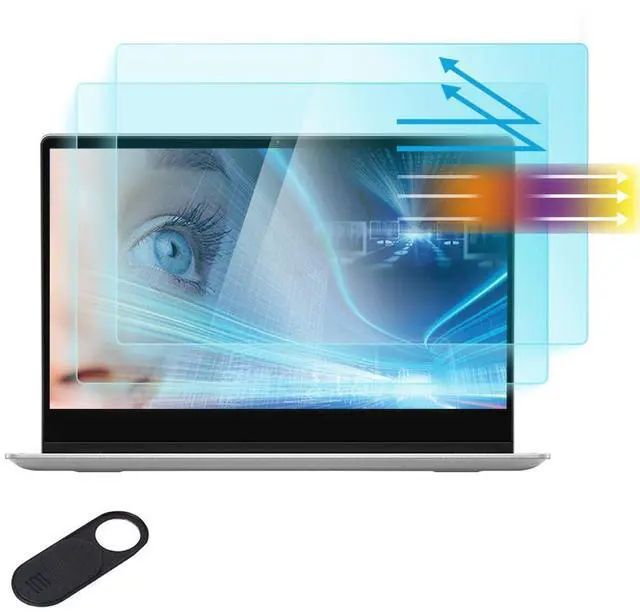 Main image of 2 Pack 17.3 Inch Laptop Anti Blue Light Glare Screen Protector for HP/Dell/Sony/Samsung/Lenovo/Acer/MSI/LG/Razer Blade 17.3 Inch with 16:9 Laptop, Block UV and Reduce Fingerprint (15 1/16 x 8 1/2)