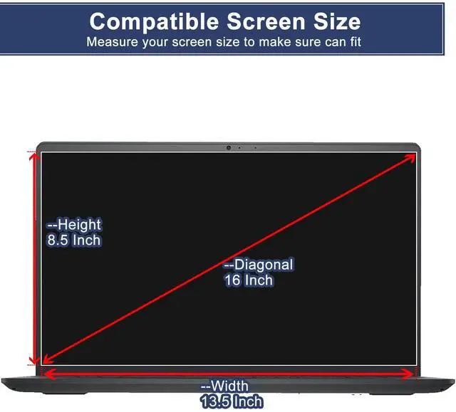 Alt view image 2 of 6 - 2 Pack 16 Inch Anti Blue Light Screen Protector for 16 inch HP/Dell/Sony/Samsung/Lenovo/Acer/MSI/Razer Blade/LG Gram 16" Laptop,16:10 Aspect Ratio Anti Glare Screen (13 1/2 x 8 1/2 inch)