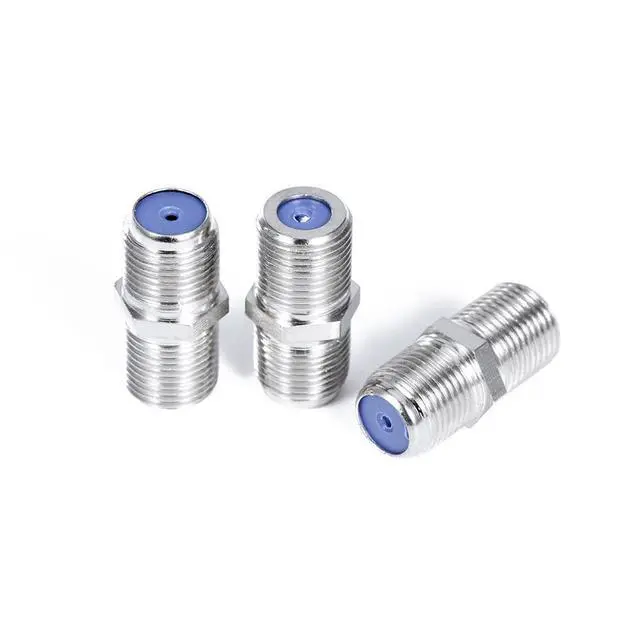 Alt view image 3 of 5 - F Type Coax Cable Splitter F Male to F Dual Male Cable 75Ohm for Connection, TV, Satellite Receiver (with 3 F Female adapters) 2 Pack