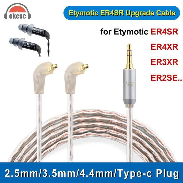 Alt view image 2 of 6 - ER4SR to 2.5MM Upgraded Replacement Cable for Etymotic Earphones Cable 4 Core for Etymotic ER4SR ER4XR ER3XR ER3SE ER2XR ER2SE LN008099 3.94FT